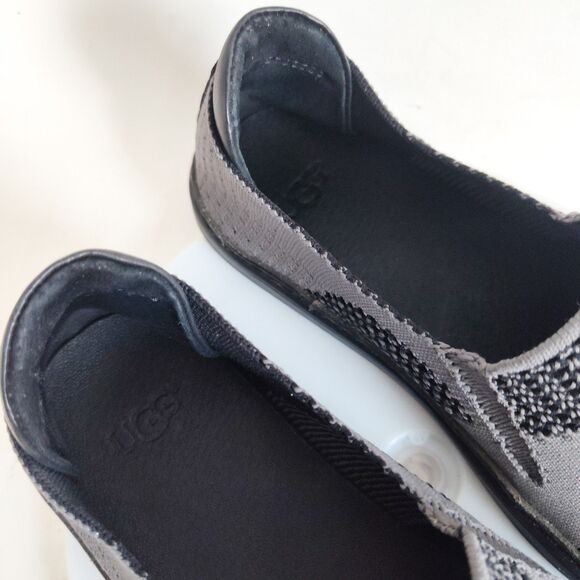 Ugg Sneakers Womens Size 7 Sammy Hyper Weave Slip On Comfort Knit Black Gray - Picture 9 of 12